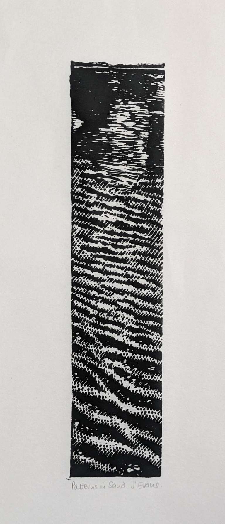 lino print patterns in sand